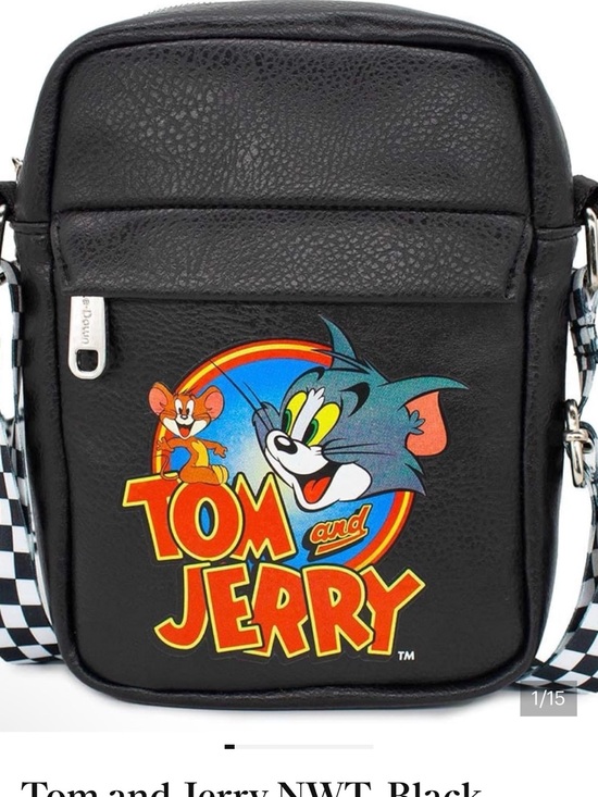 Other - Tom and Jerry NWT Black vegan leather Crossbody Bag unisex Casual Shoulder Bag